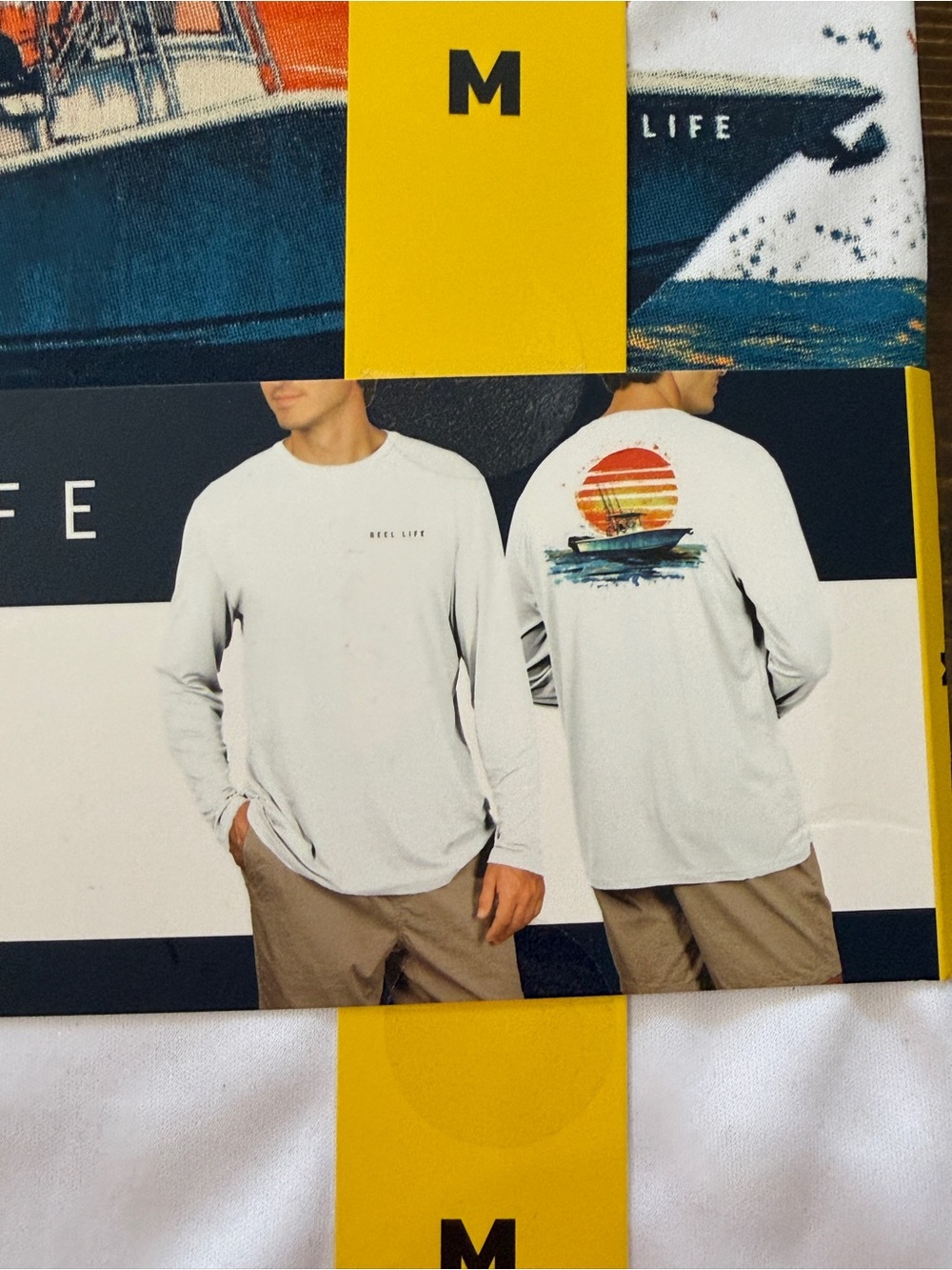 Reel Life Men's Long-Sleeve Graphic Tee - White